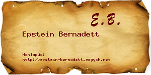 Epstein Bernadett névjegykártya